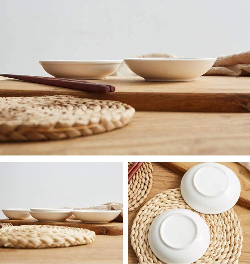 MISS TUTU 4pcs Ceramic Cat Dinner Plates Seasoning Dishes Appetizer Plates Dipping Bowl - Image 5